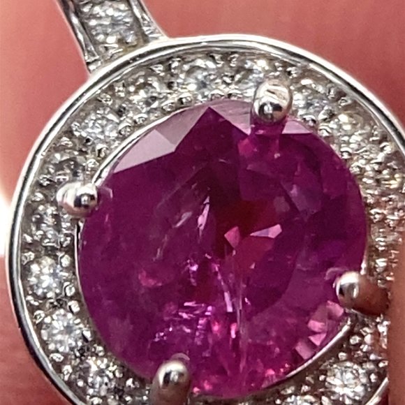 Jegdalek Ruby 1.15ct White Gold Finish Solid 925 Sterling Silver Pendant - Picture 3 of 9